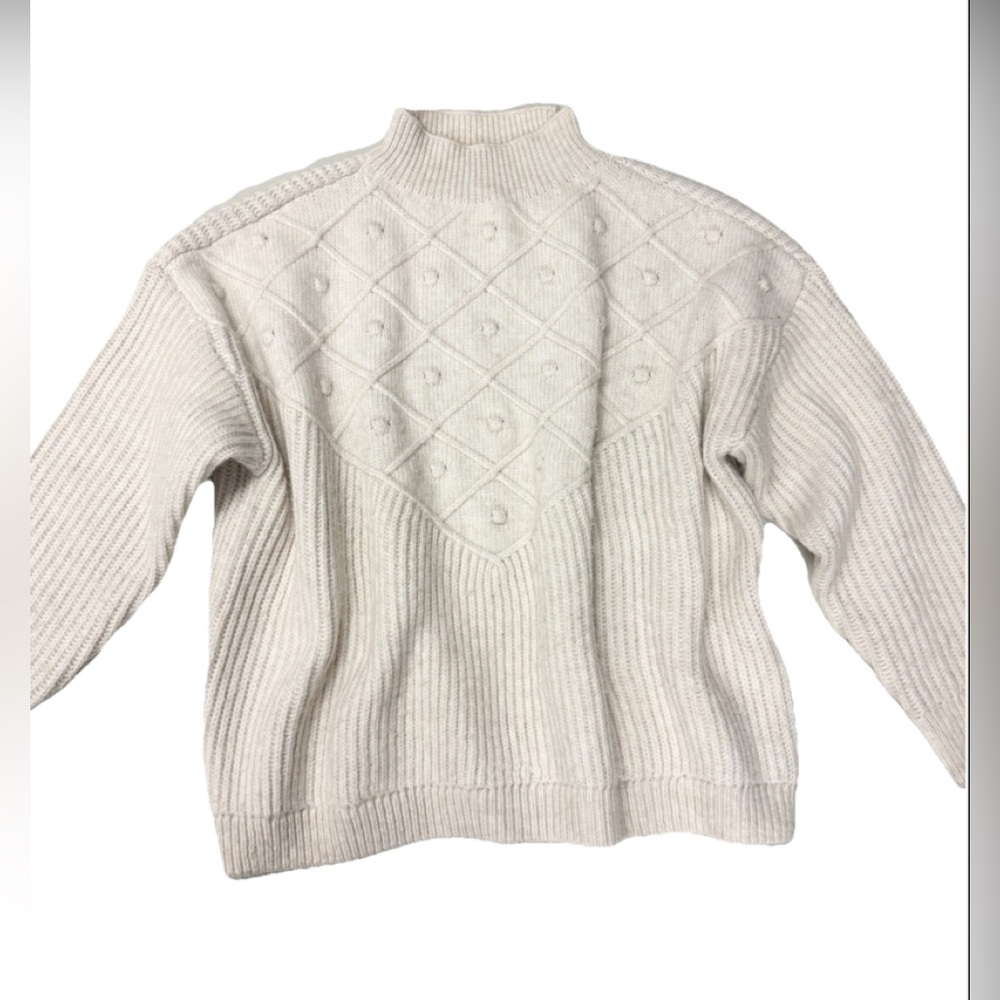 Calvin Klein Cream Textured Knit Sweater size Large
